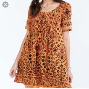 Ecote urban outfitters mustard babydoll dress